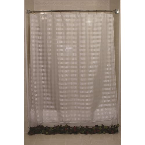 Vision Check Shower Curtain, Polyester, 72"x72", White
